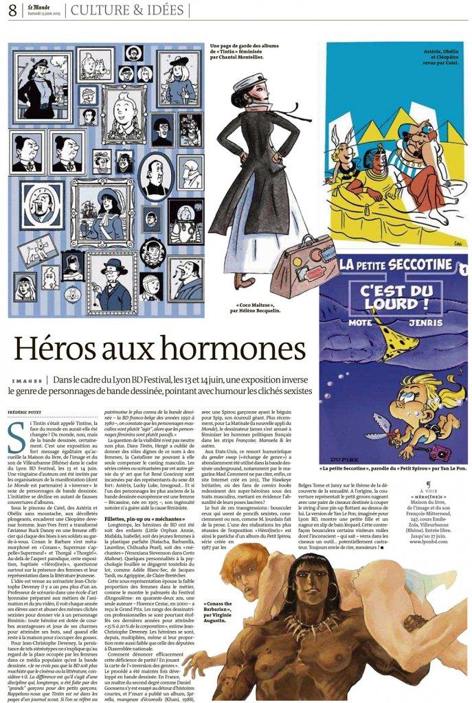 Article sur l'exposition "Héro-ïnes" dans le Monde